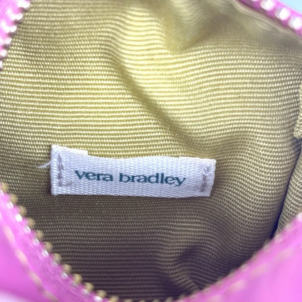 Vera Bradley Mini Cosmetic Case Ibis Rose Pink Faux Leather NWT Zip Pouch